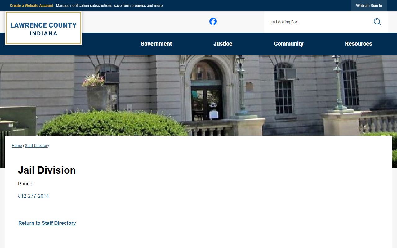 Lawrence County inmate records jail division directory